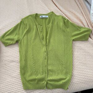 Zara Lime Green Short Sleeved Cardigan